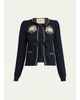 Valentino Garavani Floral Embroidered Bow-Tie Wool Cardigan - 1