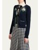 Valentino Garavani Floral Embroidered Bow-Tie Wool Cardigan - 4