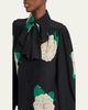 Valentino Garavani Floral Print Tie-Neck Silk Blouse - 2