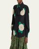 Valentino Garavani Floral Print Tie-Neck Silk Blouse - 4