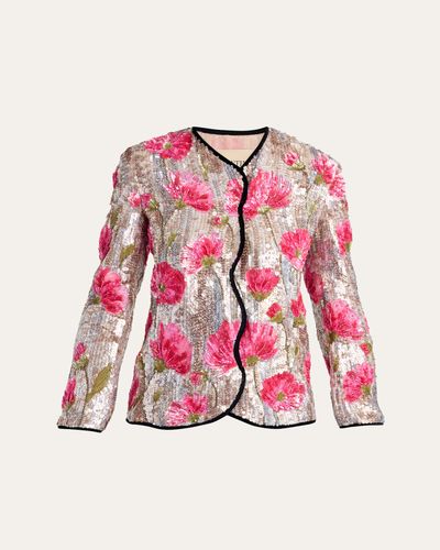 Valentino Garavani Floral Sequined Single-Breasted Jacket