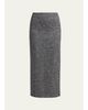 Valentino Garavani Herringbone Draped Slit Midi Skirt - 1