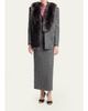 Valentino Garavani Herringbone Draped Slit Midi Skirt - 2