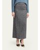 Valentino Garavani Herringbone Draped Slit Midi Skirt - 4