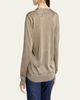 Valentino Garavani Lace-Trim Metallic Knit V-Neck Sweater - 3