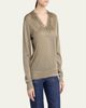 Valentino Garavani Lace-Trim Metallic Knit V-Neck Sweater - 4