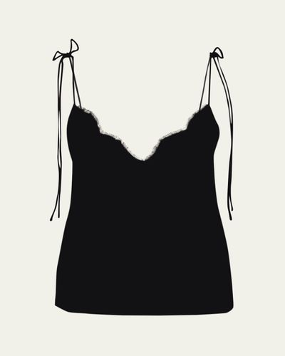 Valentino Garavani Lace-Trim Silk Cami Top