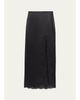Valentino Garavani Lace-Trim Silk Satin Maxi Slit Skirt - 1