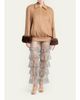 Valentino Garavani Lamb Shearling Cuffs Brushed Camel Zip Jacket - 2