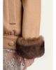 Valentino Garavani Lamb Shearling Cuffs Brushed Camel Zip Jacket - 5