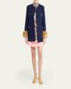 Valentino Garavani Lamb Shearling Cuffs Tweed Single-Breasted Jacket - 2