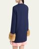 Valentino Garavani Lamb Shearling Cuffs Tweed Single-Breasted Jacket - 3