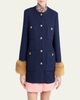 Valentino Garavani Lamb Shearling Cuffs Tweed Single-Breasted Jacket - 4