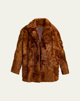 Valentino Garavani Lamb Shearling Open Coat