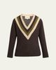 Valentino Garavani Maglia Striped Wool Sweater - 1