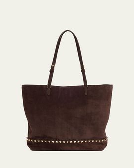 Valentino Garavani Medium Rockstud Suede Tote Bag