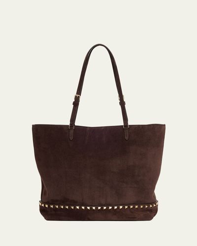 Valentino Garavani Medium Rockstud Suede Tote Bag
