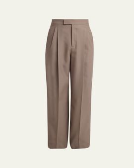 Valentino Garavani Men's Double-Pleated Wool Trousers