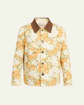 Valentino Garavani Men's Floral-Print Cotton Jacket