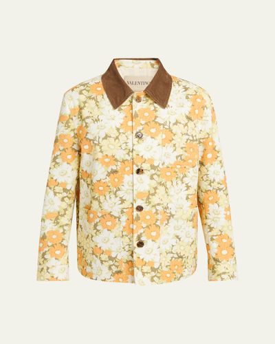 Valentino Garavani Men's Floral-Print Cotton Jacket
