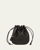 Valentino Garavani Men's Medium Drawstring Shoulder Bag in Grained Leather - 1