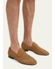Valentino Garavani Men's V-Logo Raffia-Effect Loafers - 2