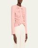 Valentino Garavani Metallic Floral Jacquard Cowl-Neck Top - 4