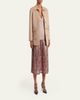 Valentino Garavani Metallic Silk Floral Pleated Midi-Skirt - 2