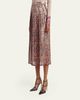 Valentino Garavani Metallic Silk Floral Pleated Midi-Skirt - 4