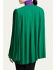 Valentino Garavani Mock-Neck Pleated Silk Long-Sleeve Top - 3