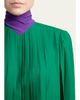 Valentino Garavani Mock-Neck Pleated Silk Long-Sleeve Top - 5