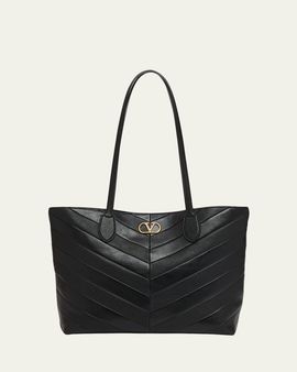 Valentino Garavani Panthea Medium Chevron Leather Tote Bag