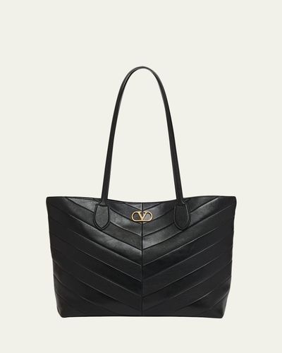 Valentino Garavani Panthea Medium Chevron Leather Tote Bag