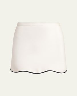 Valentino Garavani Piped Wave Hem Miniskirt