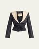 Valentino Garavani Pleated Silk Taffeta Strong-Shoulder Jacket - 1