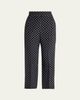 Valentino Garavani Polka-Dot Silk Straight-Leg Ankle Pants - 1