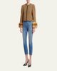 Valentino Garavani Quilted Spotted Silk Jacket with Lamb Shearling Cuffs - 2