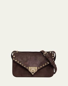 Valentino Garavani Rockstud Suede Shoulder Bag