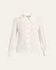 Valentino Garavani Ruffle-Trim Silk Button Blouse - 1