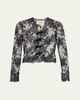 Valentino Garavani Sheer Lace Bow Long-Sleeve Blouse - 1