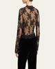 Valentino Garavani Sheer Lace Bow Long-Sleeve Blouse - 3