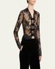 Valentino Garavani Sheer Lace Bow Long-Sleeve Blouse - 4