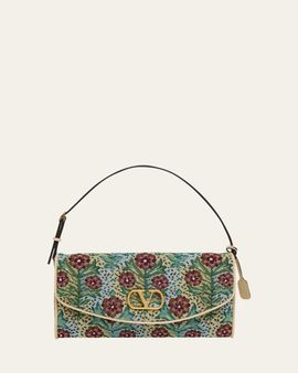 Valentino Garavani Small Floral Woven Shoulder Bag