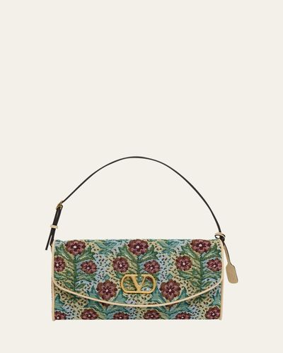 Valentino Garavani Small Floral Woven Shoulder Bag