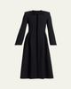 Valentino Garavani Tailored Velvet Trim Coat Dress - 1