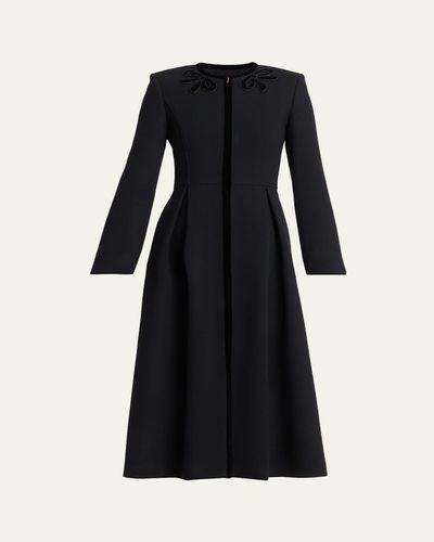 Valentino Garavani Tailored Velvet Trim Coat Dress
