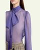 Valentino Garavani Tassel Bow-Neck Crinkle Chiffon Blouse - 5
