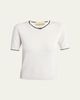 Valentino Garavani V-Logo Bow Short-Sleeve Wool Sweater - 1
