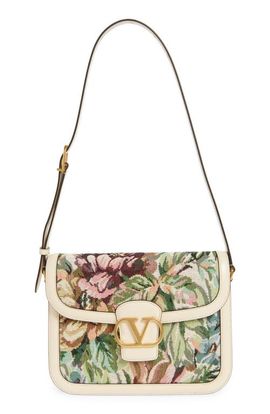 Valentino Garavani Valentino Garavani 9TO5 Embroidered Jacquard Shoulder Bag