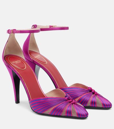 Valentino Garavani Valentino Garavani Annine leather-trimmed satin pumps